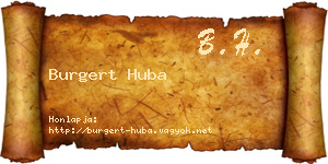 Burgert Huba névjegykártya